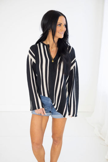 Anika Striped Tunic Sweater