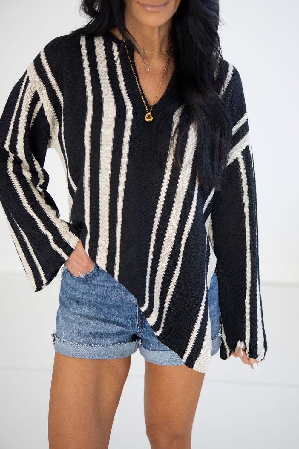 Anika Striped Tunic Sweater