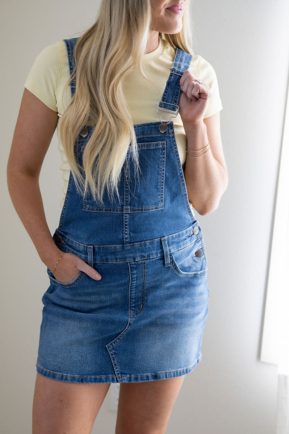 Chandra Overall Denim Dress
