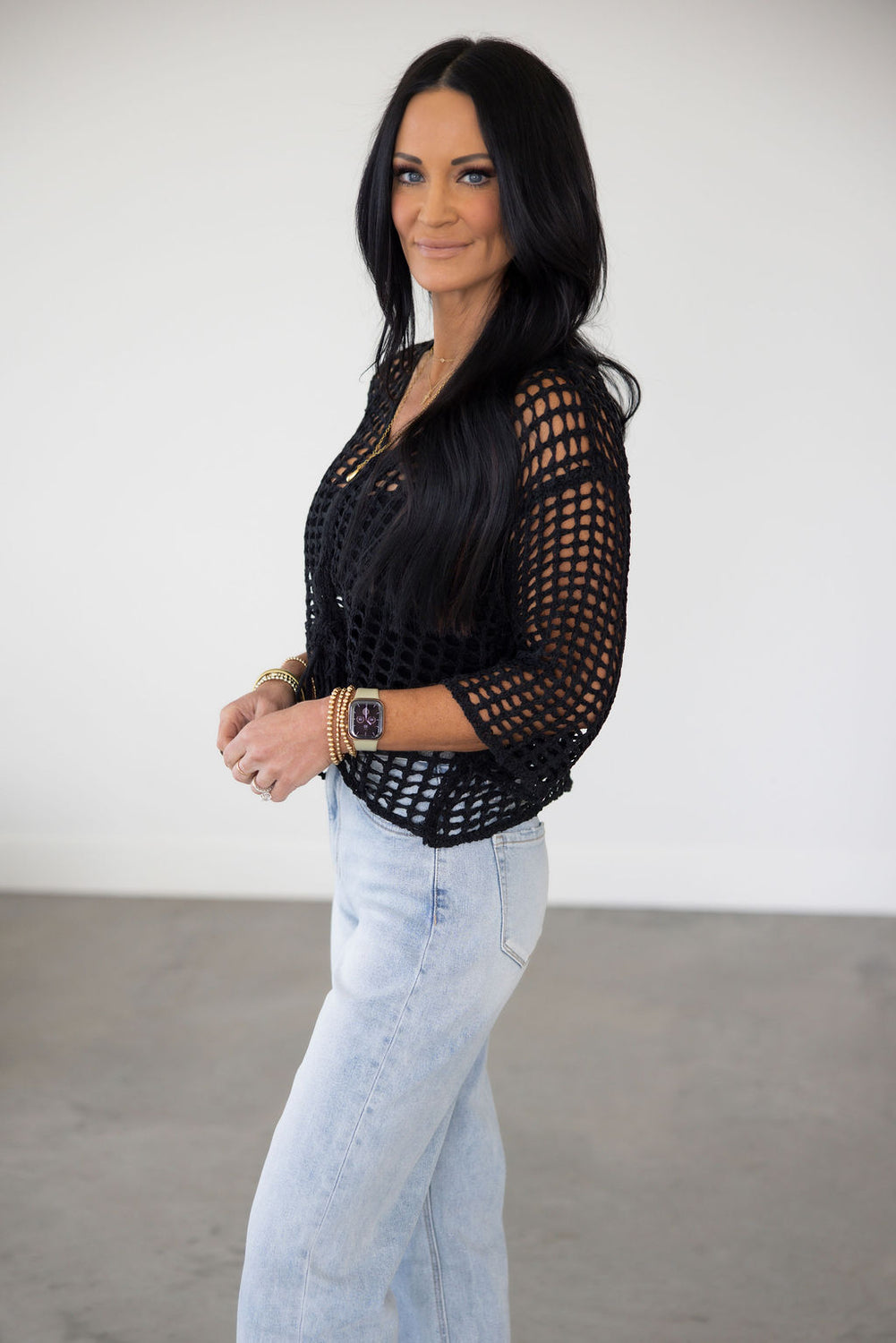 Lia Crochet Drawstring Top
