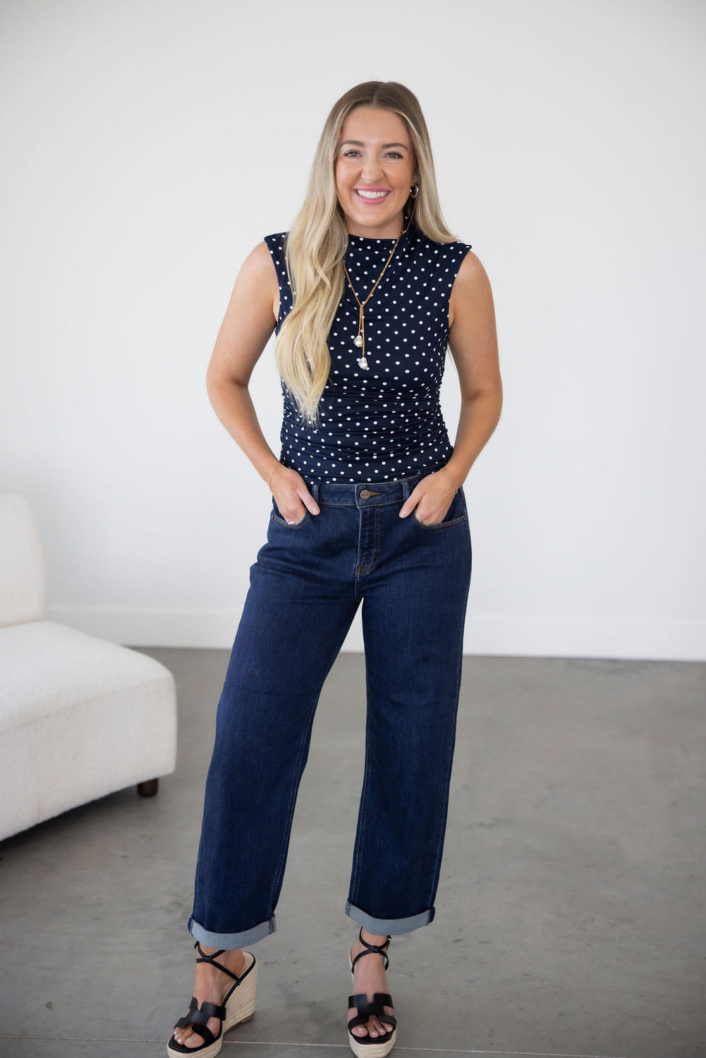 Kenlie Polka Dot Top