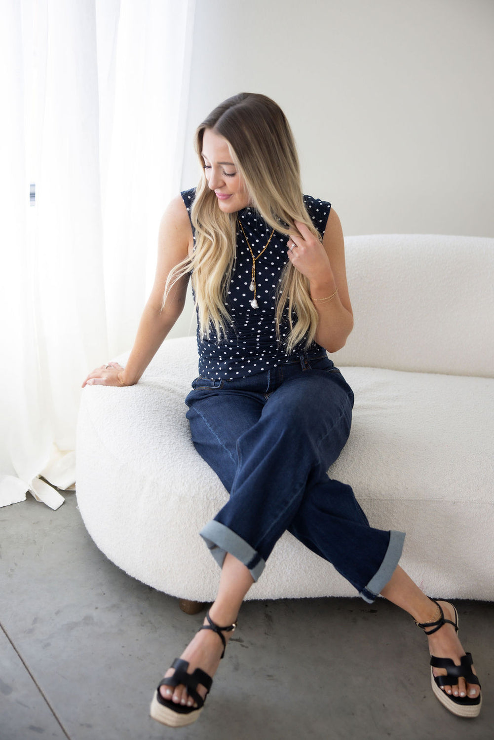 Kenlie Polka Dot Top