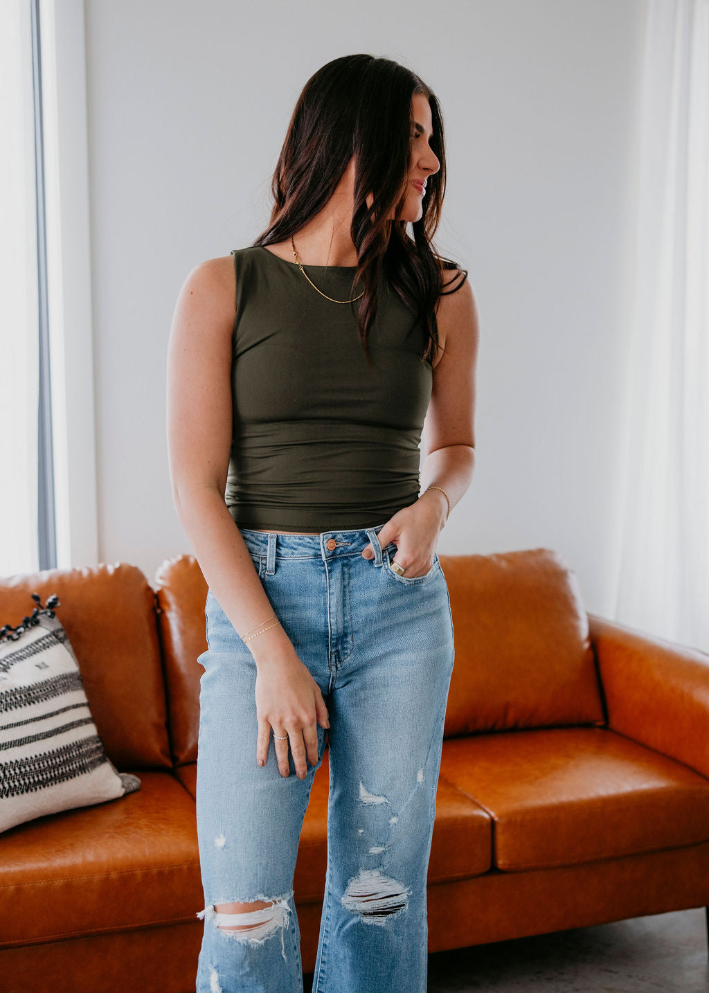 Clean Line Boat Neck Tank