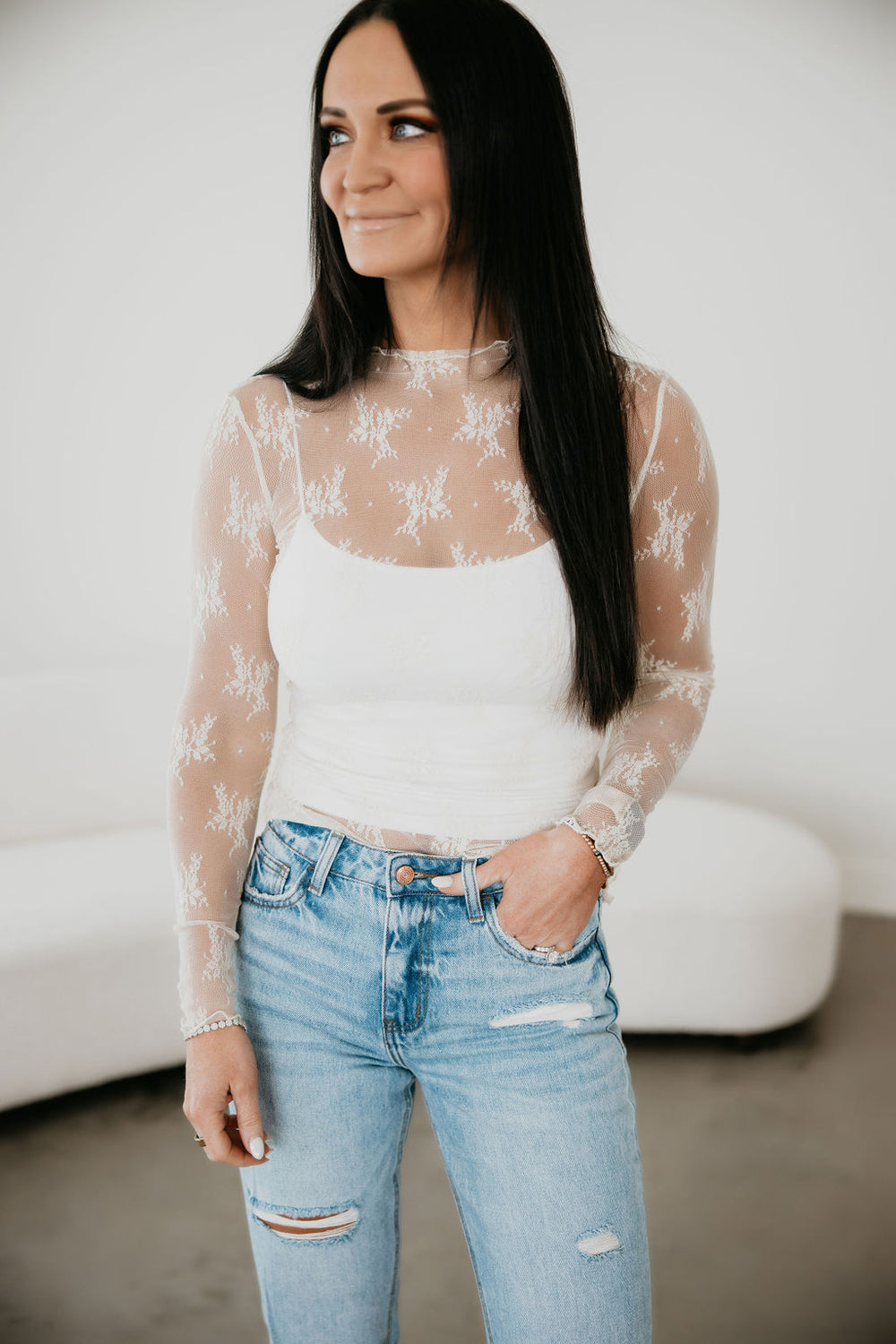 Ember Floral Mesh Top