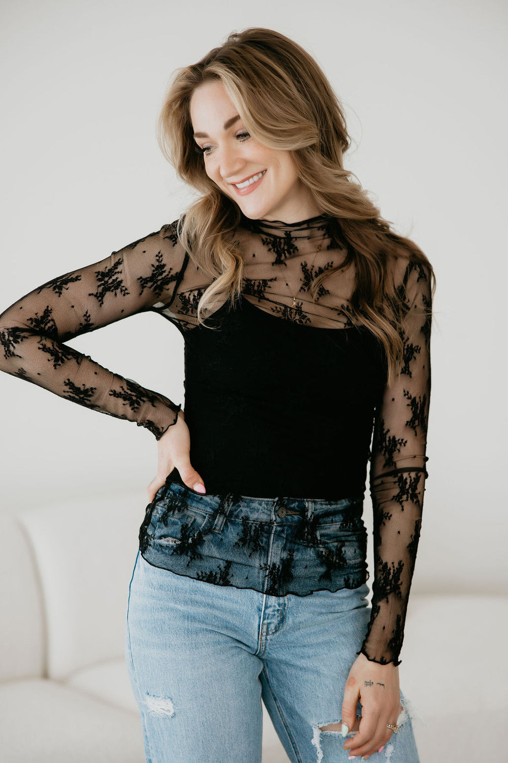 Ember Floral Mesh Top