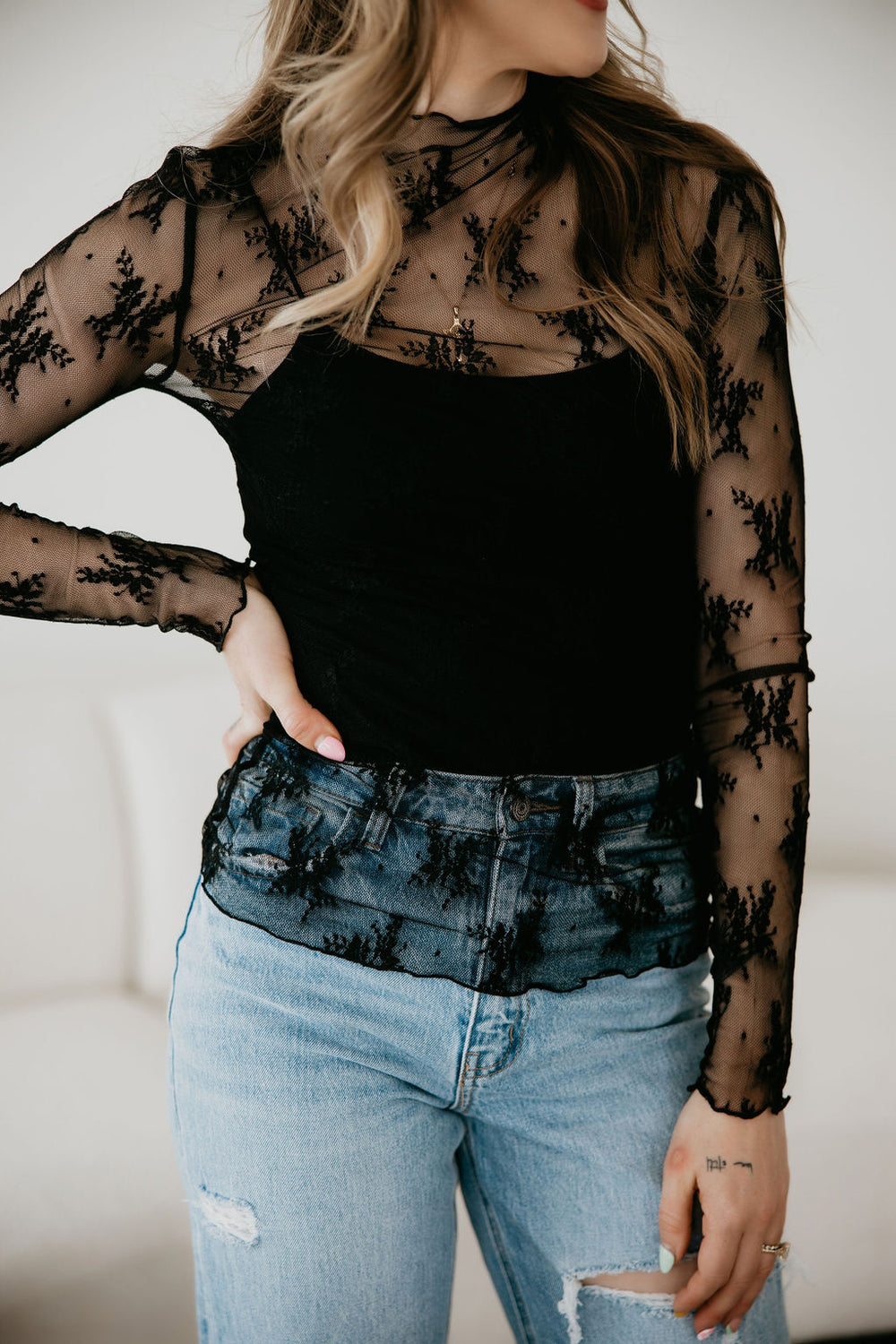 Ember Floral Mesh Top