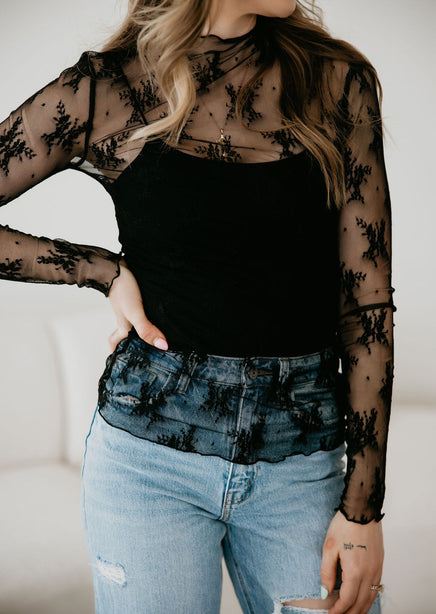 Ember Floral Mesh Top