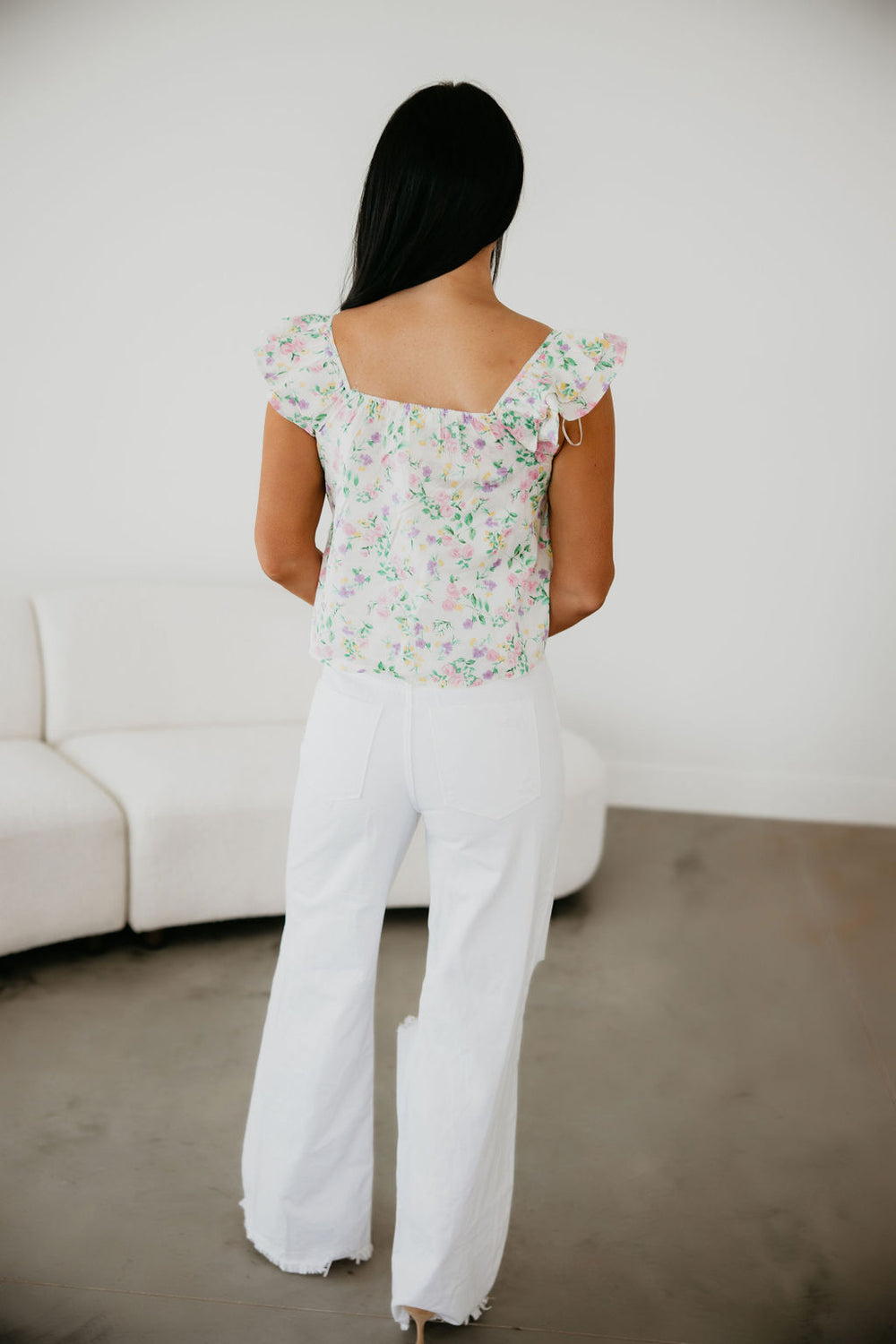 Tae Floral Ruffle Top
