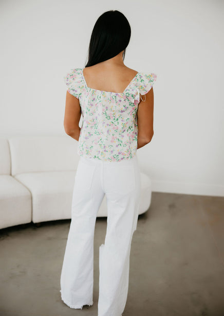 Tae Floral Ruffle Top