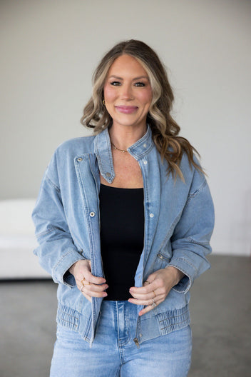 Raye Denim Bomber Jacket