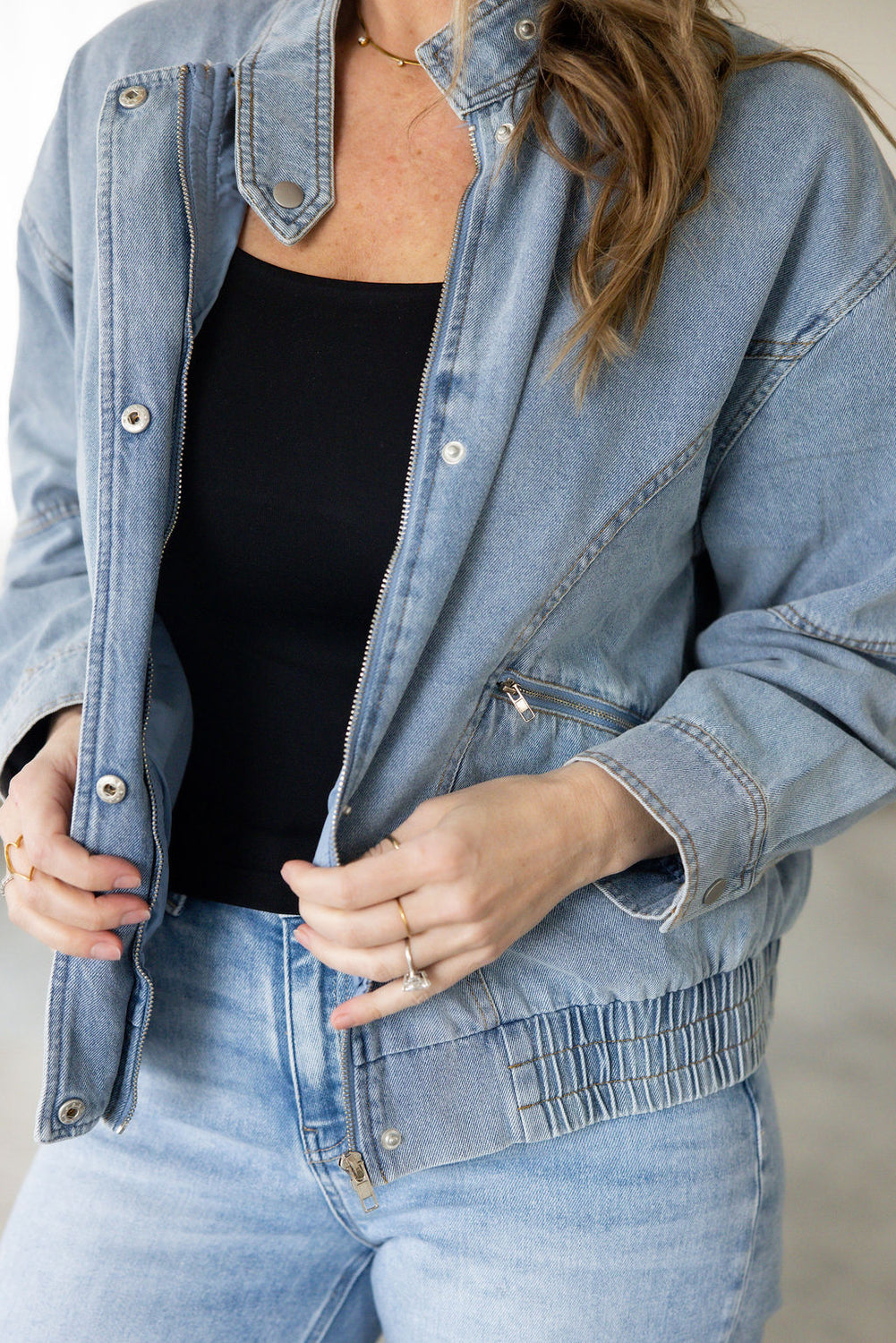 Raye Denim Bomber Jacket