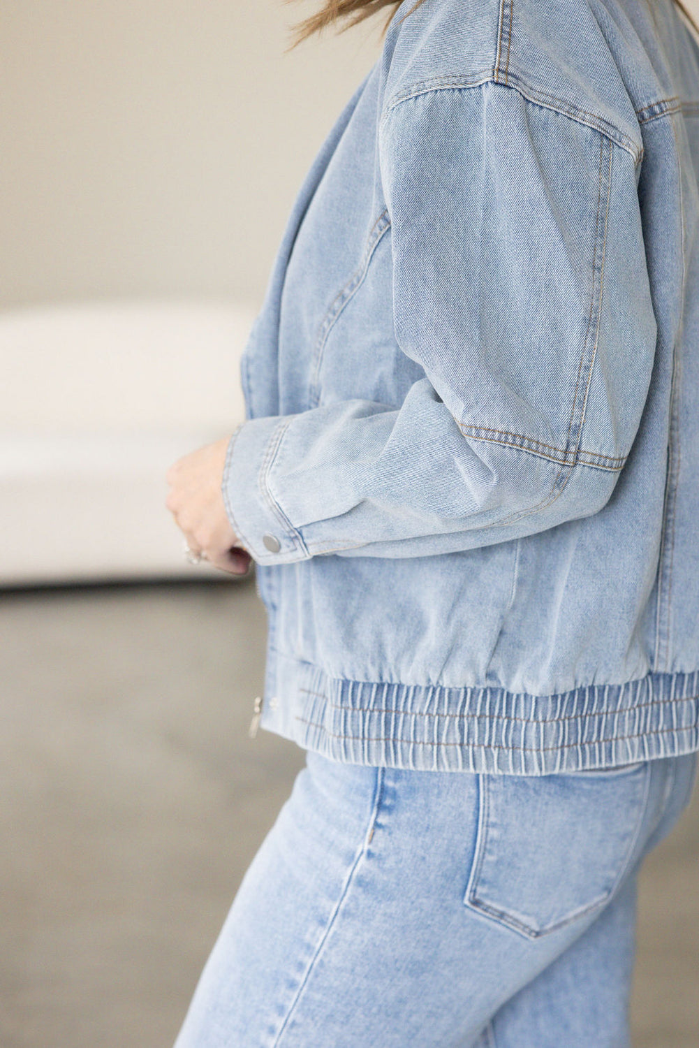 Raye Denim Bomber Jacket