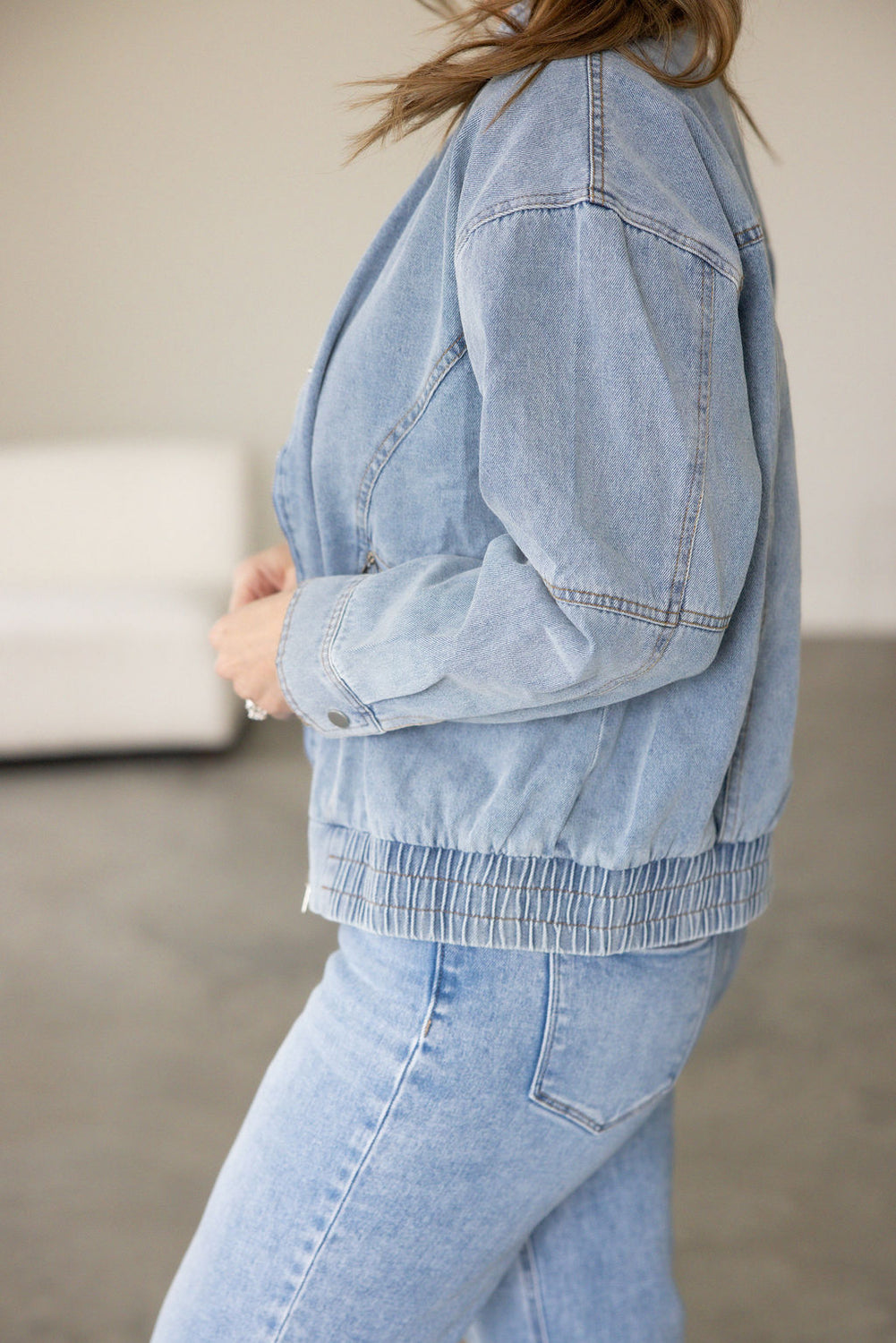 Raye Denim Bomber Jacket