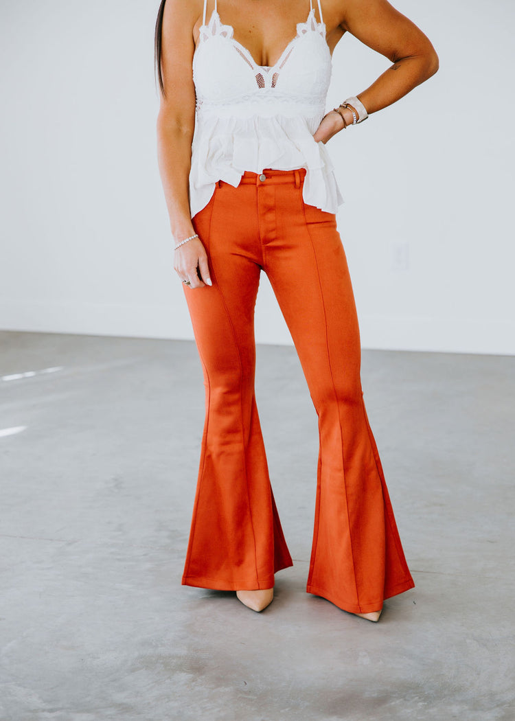 Clara Faux Suede Flare Pants