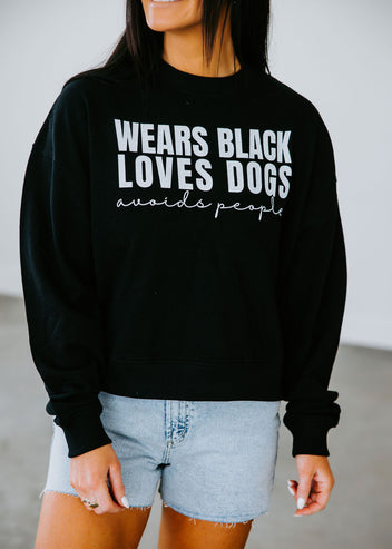 Wears Black Loves Dogs Crew