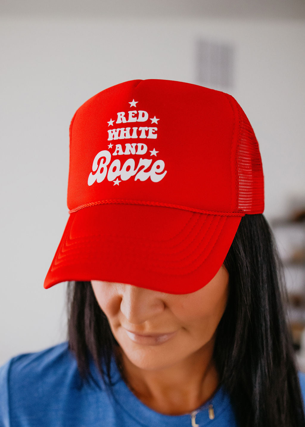 image of Red White and Booze Trucker Hat