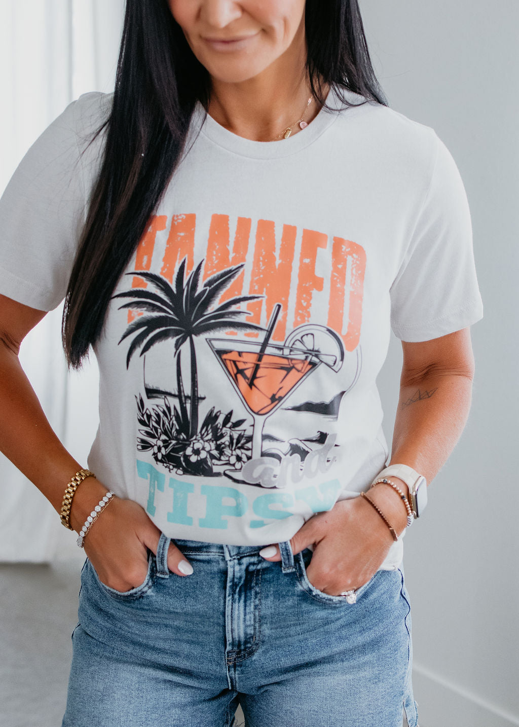 image of Tanned and Tipsy Graphic Tee