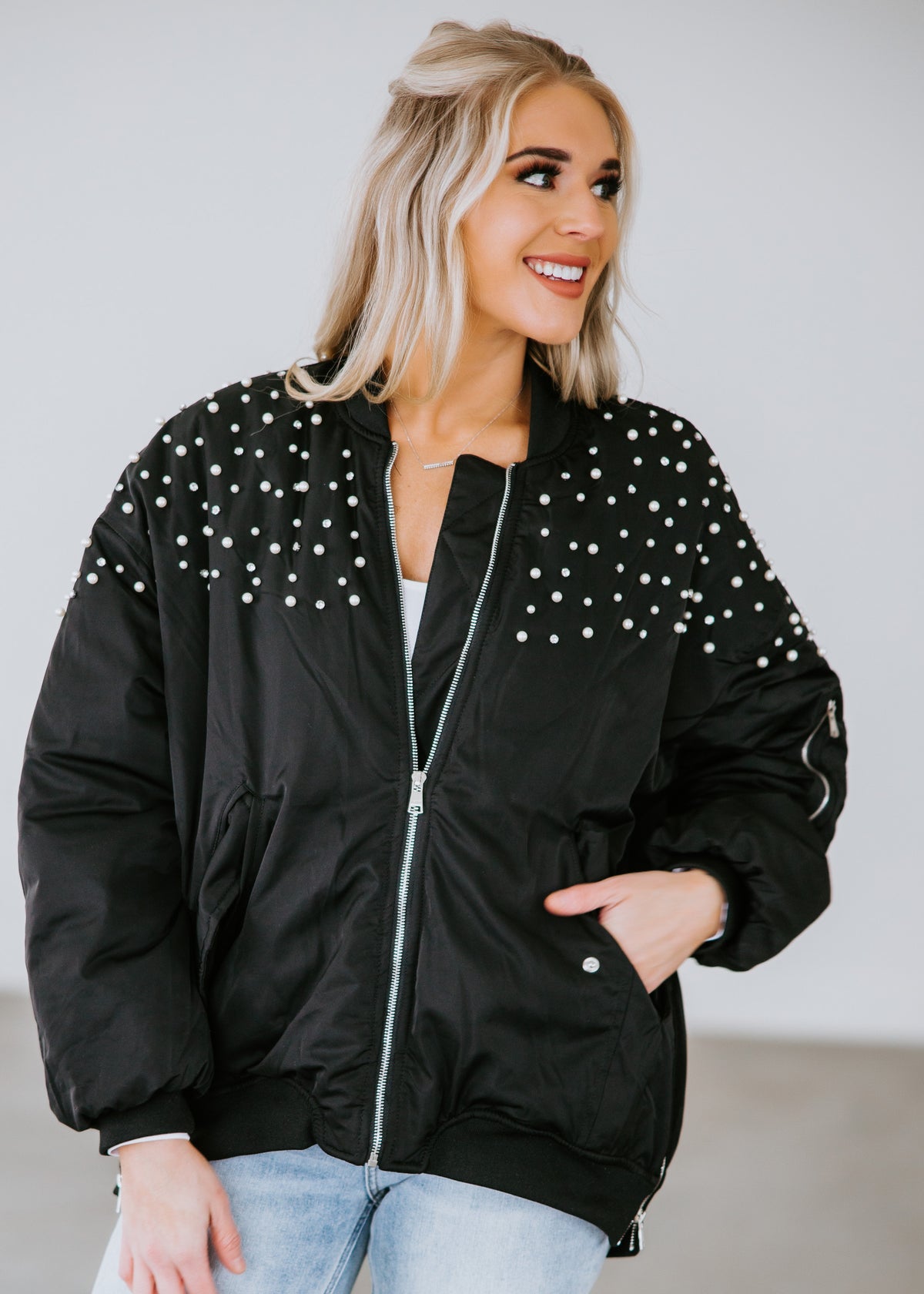 Bedazzled 2024 bomber jacket