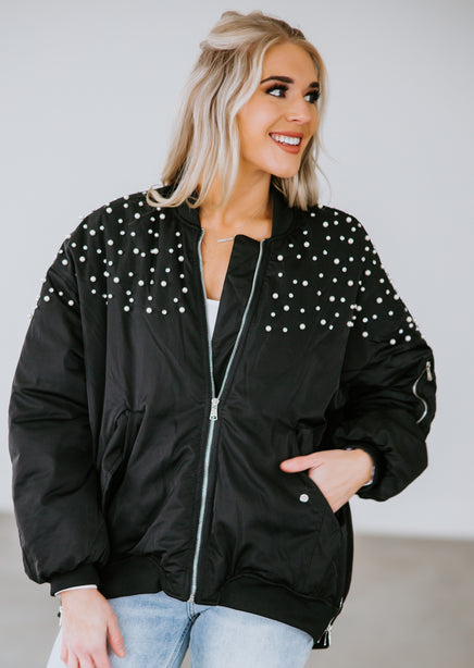 Barrett Rhinestone Bomber Jacket