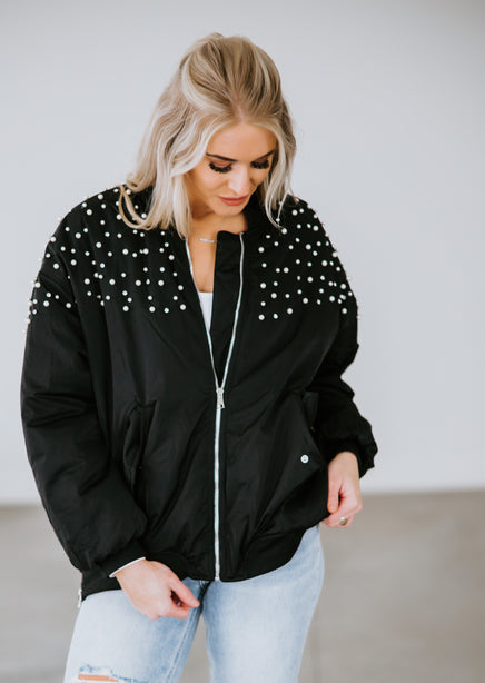 Barrett Rhinestone Bomber Jacket