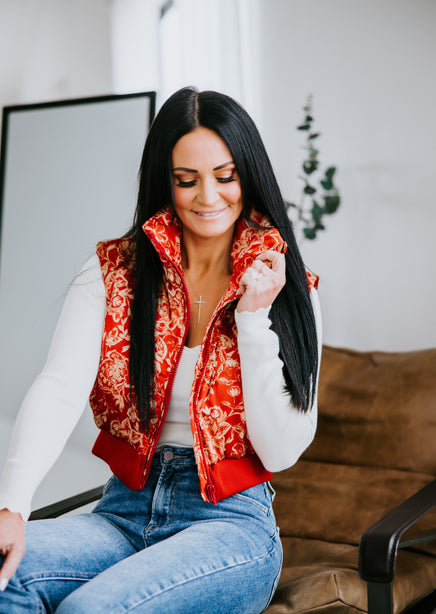 Quinn Floral Quilted Vest