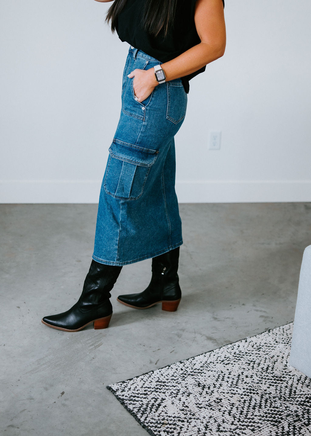 Jolie Denim Cargo Skirt