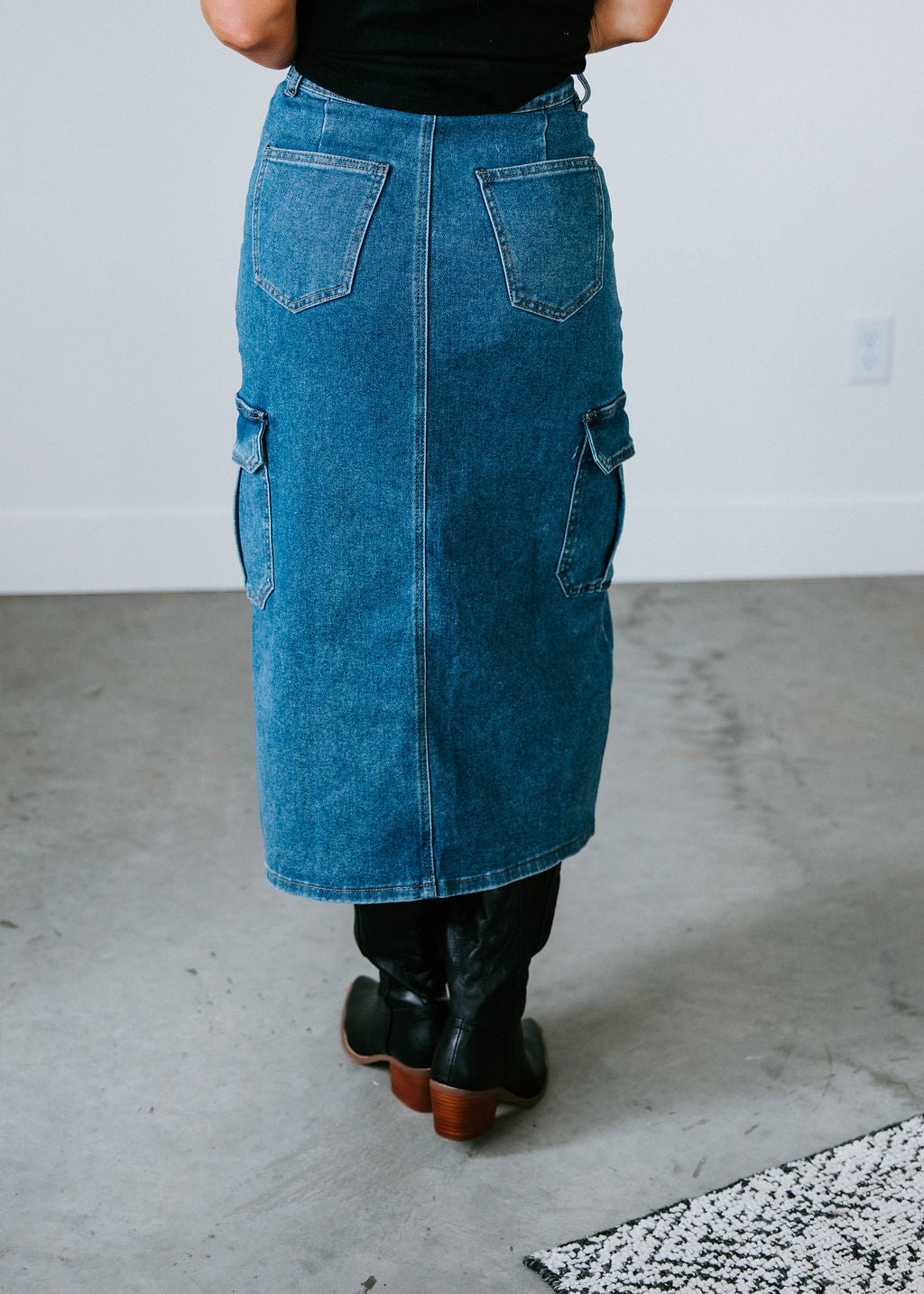 Jolie Denim Cargo Skirt