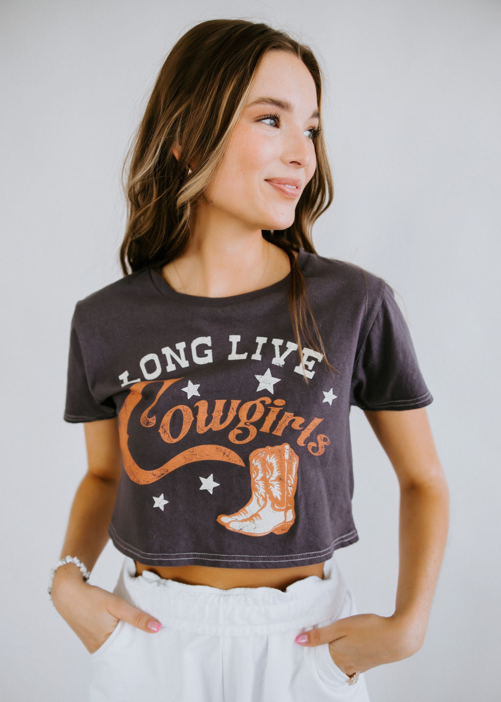 image of Long Live Cowgirls Crop Tee