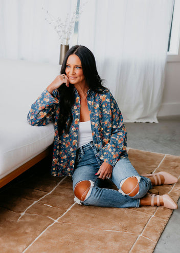 Flora Print Denim Jacket