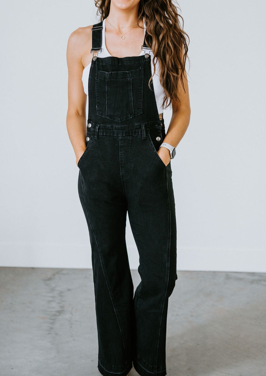 Jessie Denim Flare Overalls