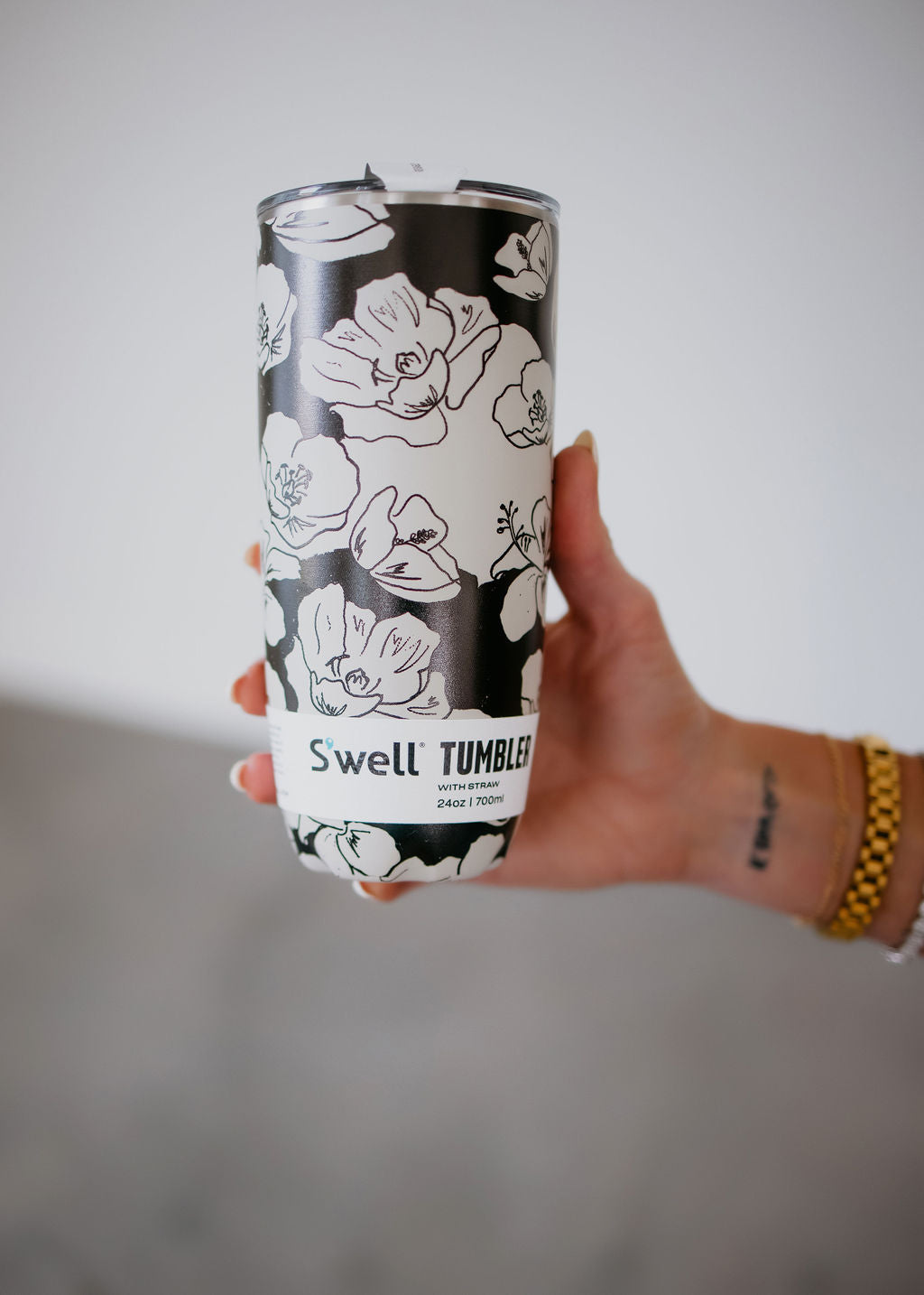 image of S'Well Charcoal Bloom Tumbler