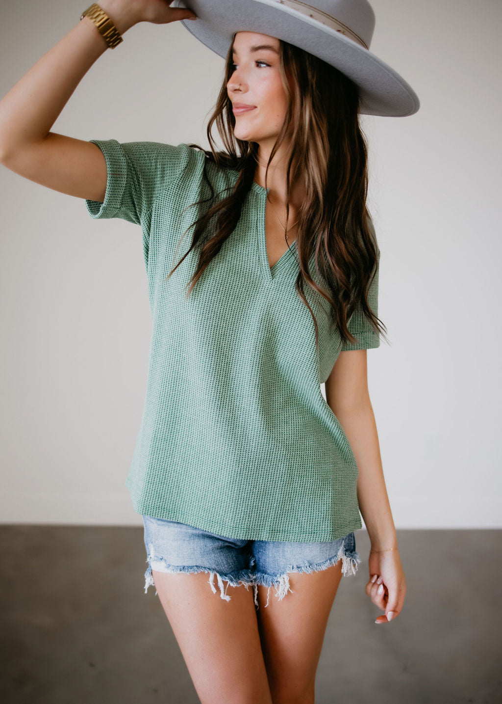 Haeden Waffle Knit Top