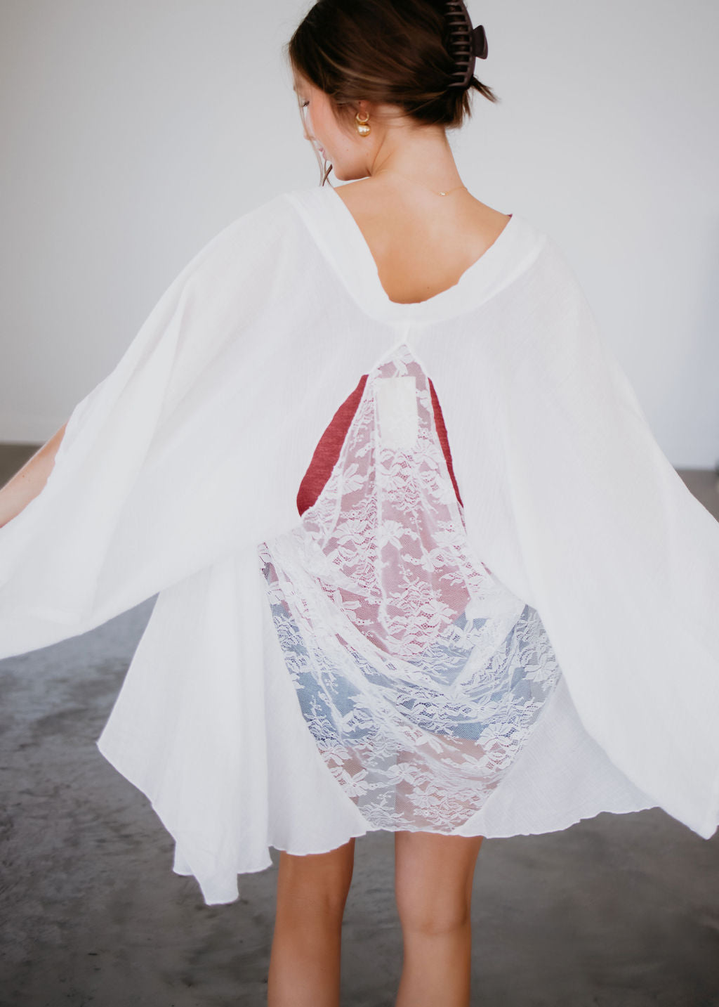 image of Lila Lace Back Kimono