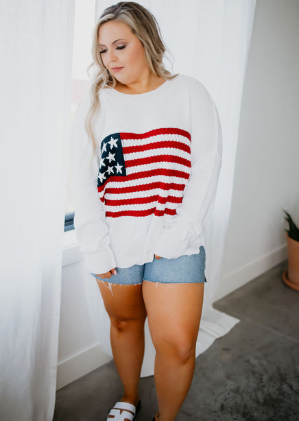 American Flag Knit Sweater