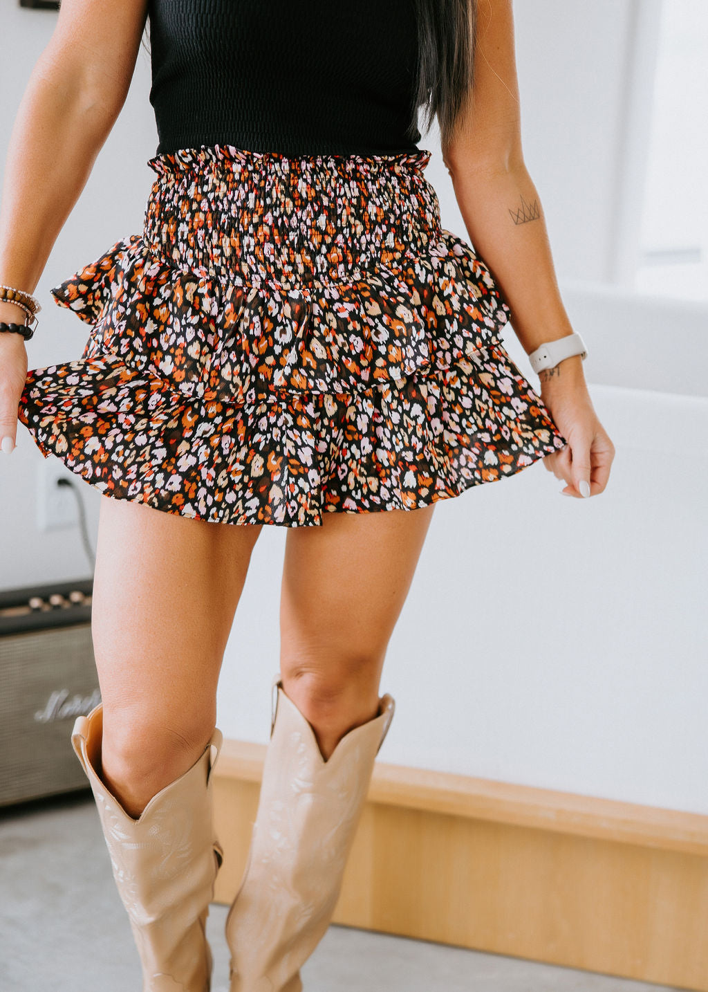 Amor Smocked Mini Skirt