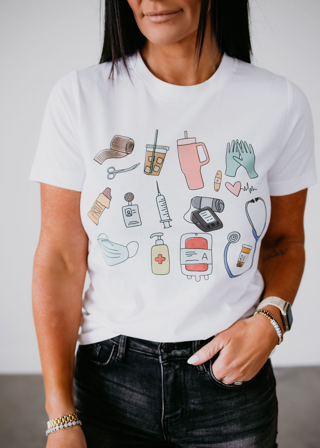 image of Nurse Life Doodles Graphic Tee