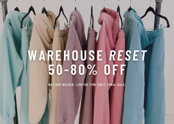 It's back. Warehouse reset 50% off overstock. No code needed. Limited time only. Final sale.