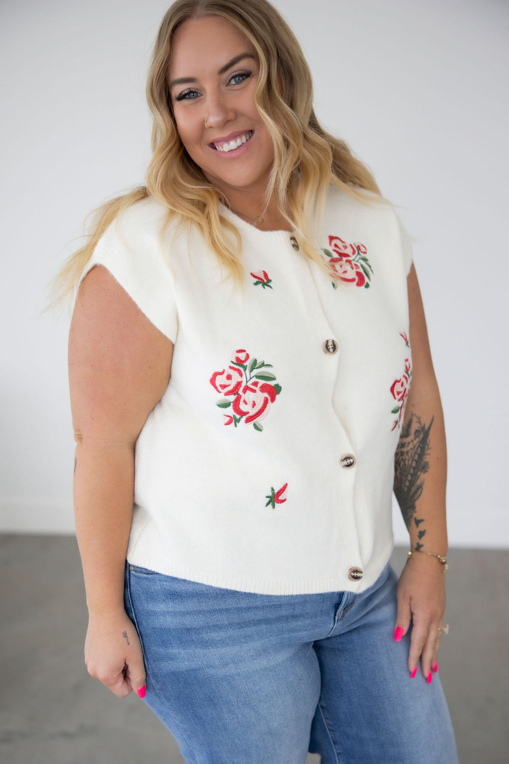 Chastain Embroidered Knit Vest