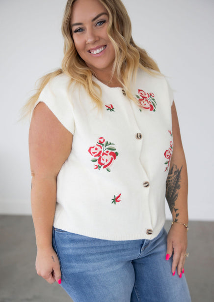 Chastain Embroidered Knit Vest product view