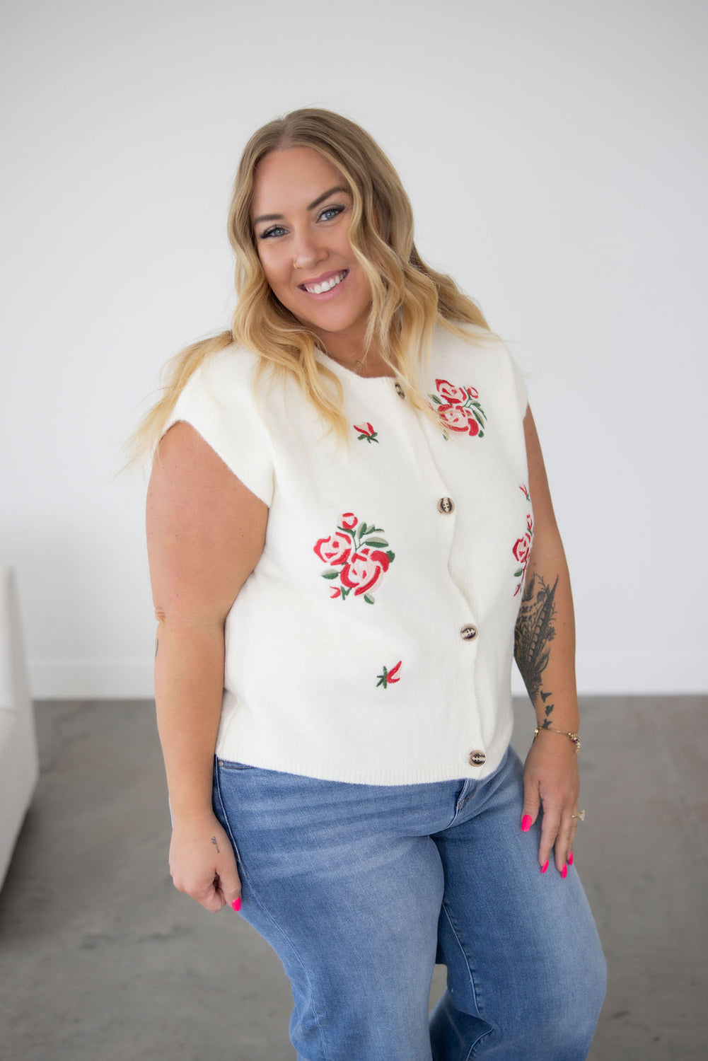 Chastain Embroidered Knit Vest