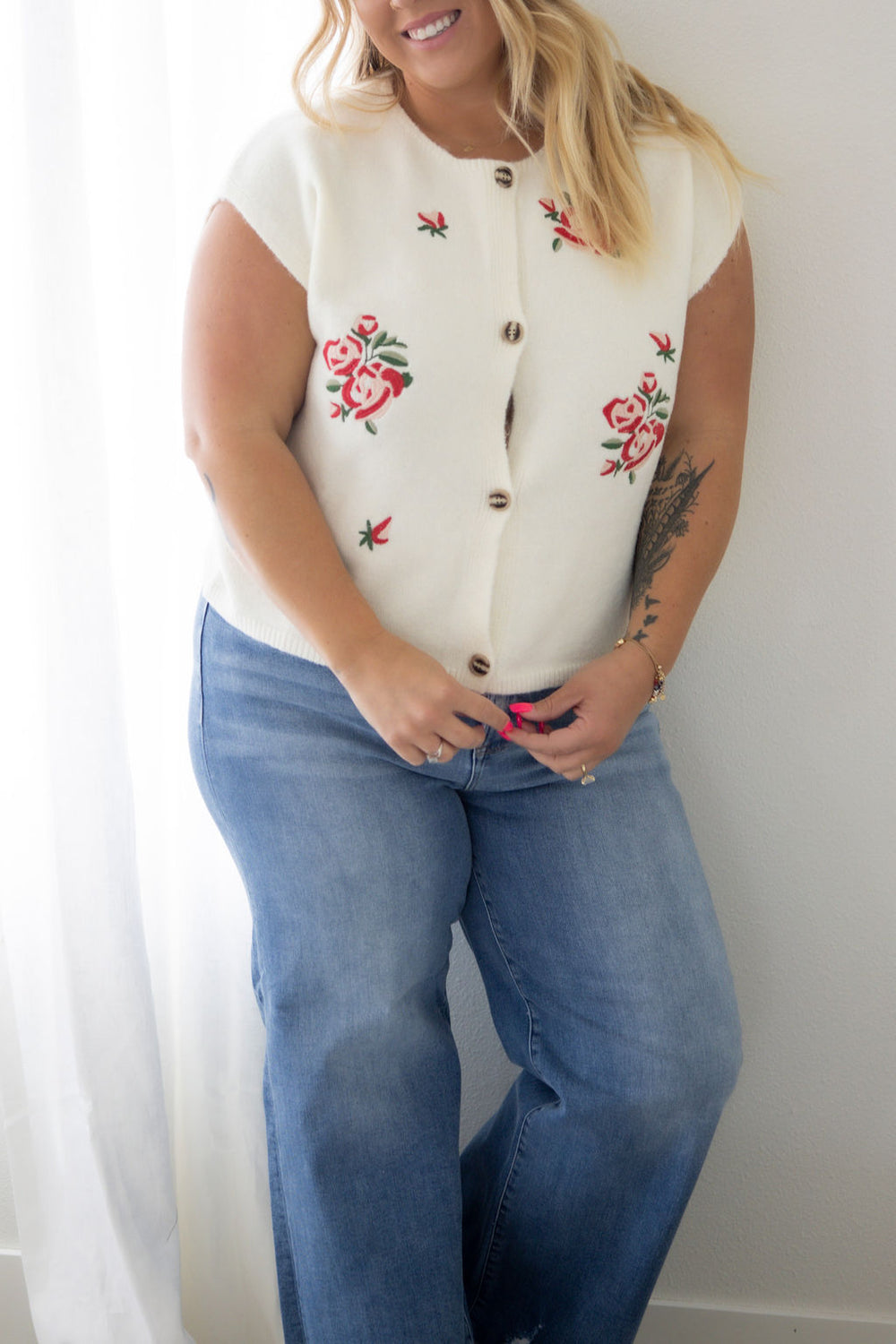 Chastain Embroidered Knit Vest