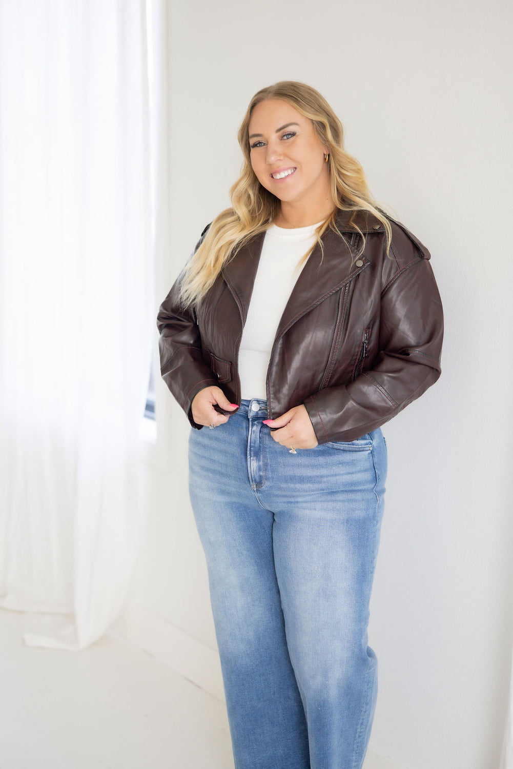 Elody Faux Leather Moto Jacket