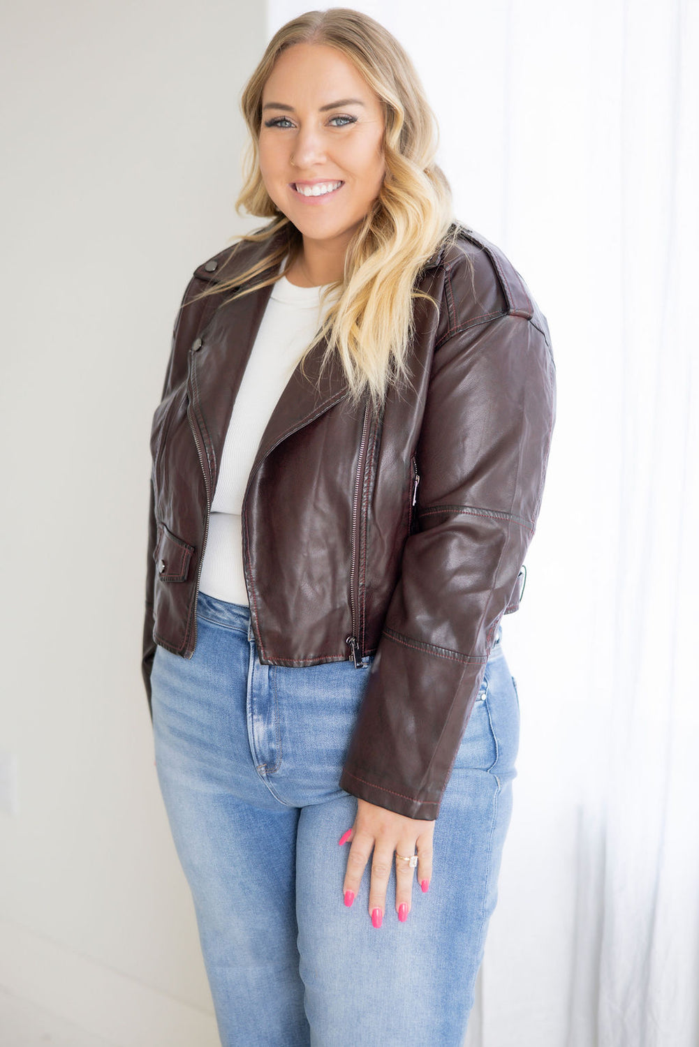 Elody Faux Leather Moto Jacket