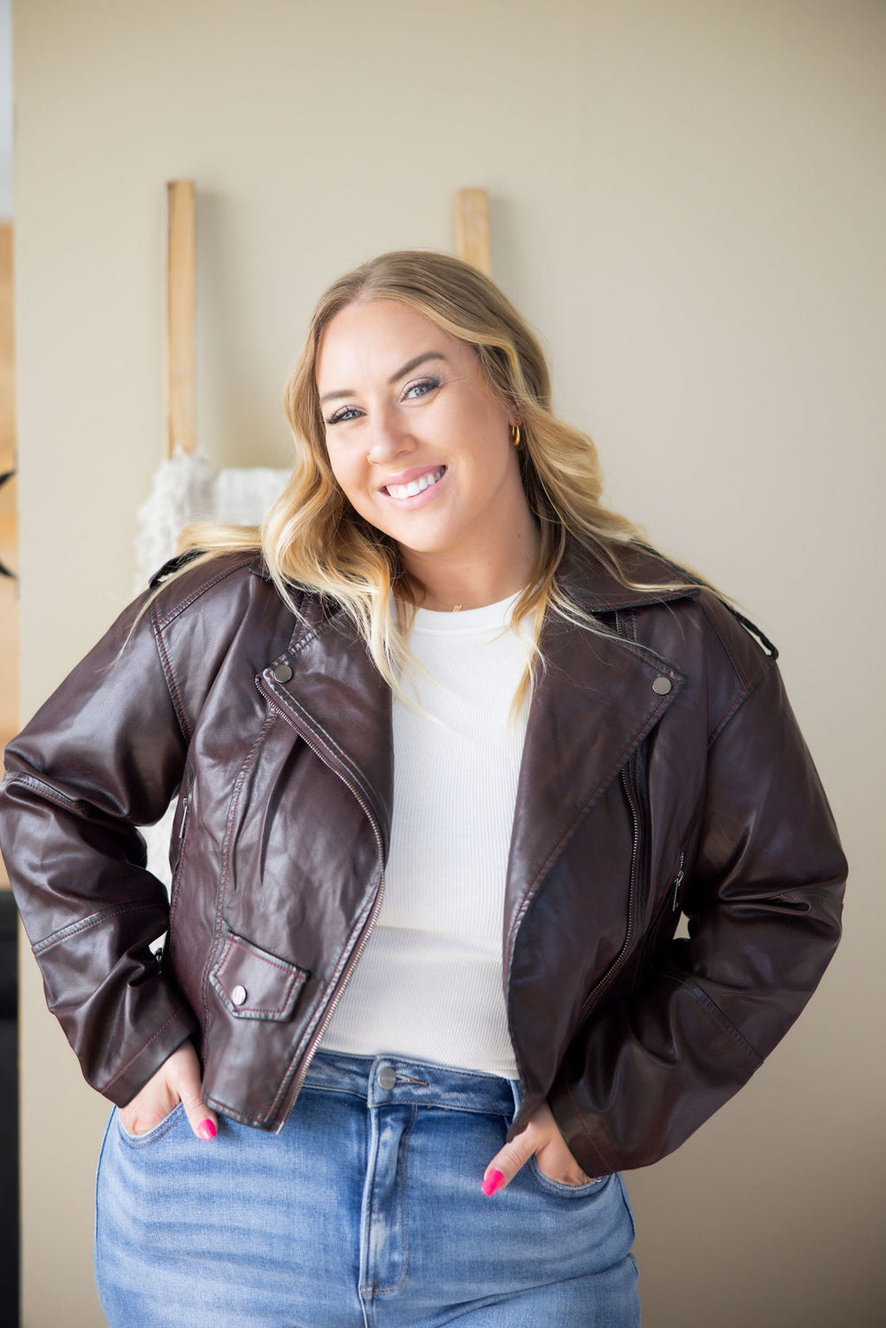 Elody Faux Leather Moto Jacket