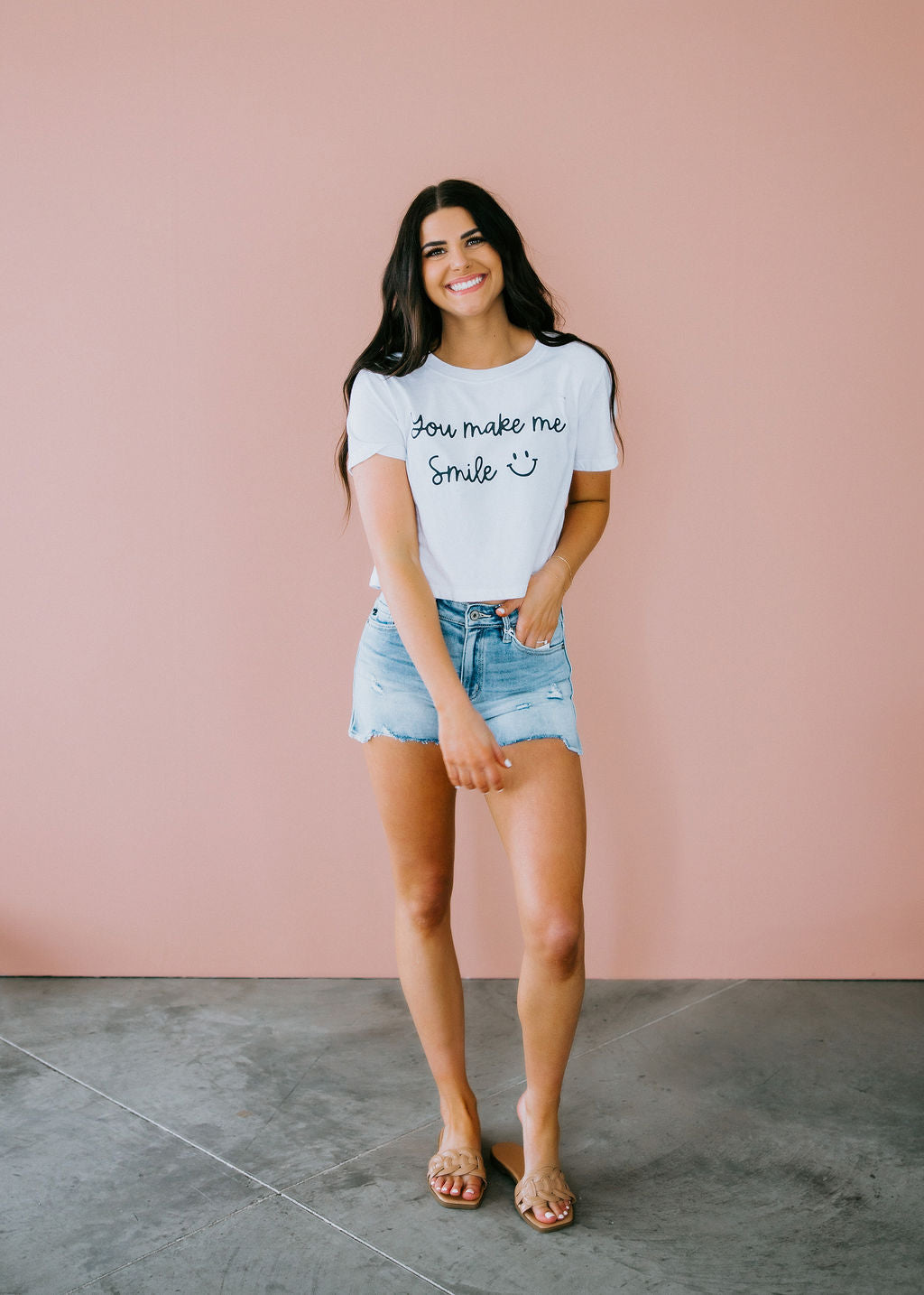 You Make Me Smile Crop Tee