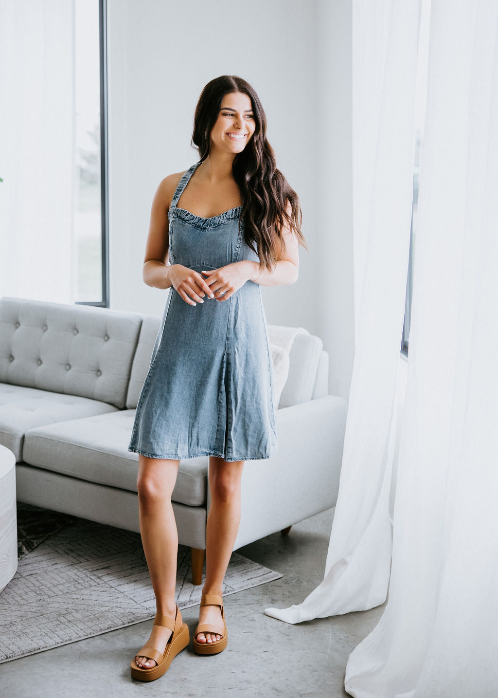 Sweetheart Denim Dress