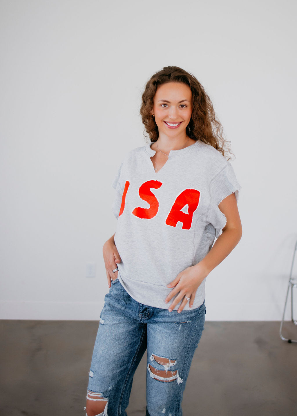 USA French Terry Graphic Top