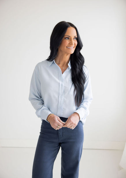 Leyla Linen Button Down Top product view