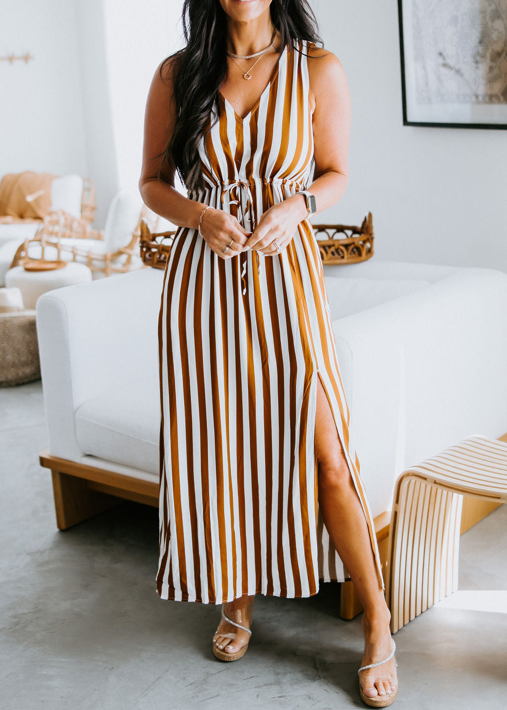 Sistine Striped Maxi Dress