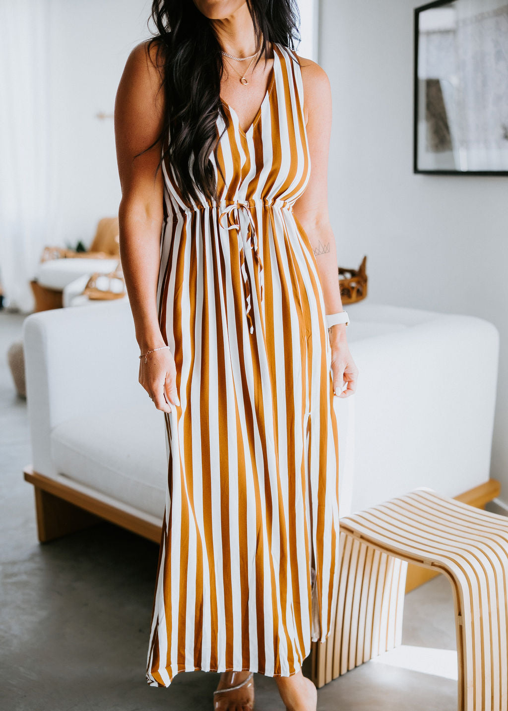 Sistine Striped Maxi Dress